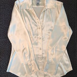 CHICO’S•Polyester•Spandex•Button Up Blouse• Size1